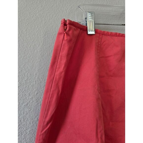 Eddie Bauer Coral Cotton Midi Skirt Size 16 Tall Pleated Classic Preppy Modest - Picture 3 of 8